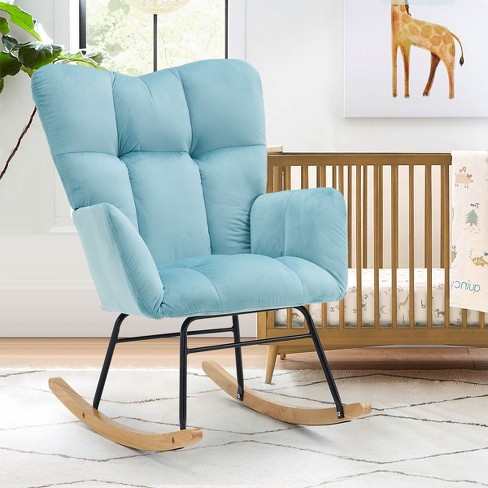 Blue rocking chair nursery sale