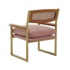 Harlow Rattan Velvet Chair Mauve 26.8"W x 26.5"D x 34.5"H - 4 of 4