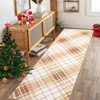 2'x6' Washable Modern Plaid Living Room Rugs, Geometric Checkered Soft Bedroom Carpet, Non Slip Large Dining Room Rugs, Orange/Taupe - 2 of 4