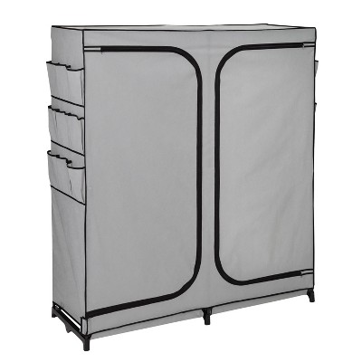 Honey-Can-Do 60" Wide 2-Door Portable Wardrobe Gray