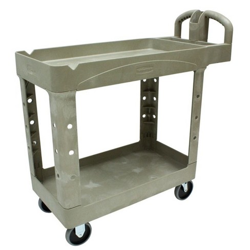 Rubbermaid Two Tiered Full Service Cart 33 14 H x 45 14 W x 25 34