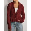 Women's Casual Draped Open Front Cropped Cardigan Long Sleeve Sweater Peplum Knit Outwear - 2 of 3