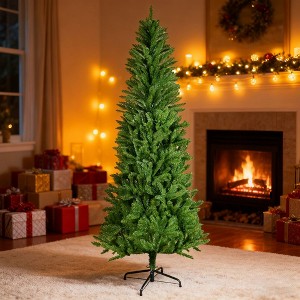 PexFix 5FT Christmas Tree Classic Pencil Slender Artificial Xmas Tree with 556 Branch Tips Ornaments for Xmas Holiday Halloween Home Party Decor - 1 of 4