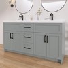 60 in. W x 21.5 in. D x 33.5 in. H Bath Vanity Cabinet without Top Bathroom Vanity in Sky Grey with Black Handle - 3 of 4