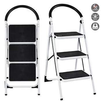 ORIENGEAR Adjustable Work Platform Support 330 lbs Height 24 to 35 inches  Portable Aluminum Step Stool Folding Ladder Non Slip for Household Office