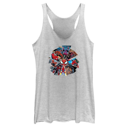 Women's Spider-man: Beyond Amazing Spider Web Panels Racerback Tank Top ...