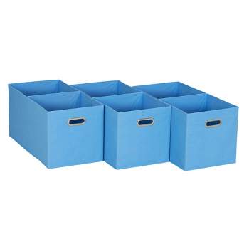 Household Essentials 11" Set of 6 Storage Bins Carolina Blue