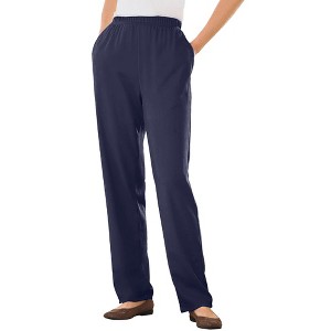 Woman Within Women's Plus Size 7-Day Knit Straight Leg Pant - 1 of 4