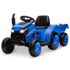 6V Kids Ride on Tractor with Trailer, Electric Tractor for Kids with Horn - 1 of 4