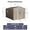 NicBex Utility Tool Storage Sheds House with Window and Lockable Doors for Backyard Garden,Patio,Gray - 3 of 4