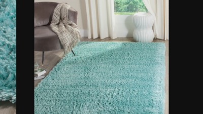 Dark Grey Hand-Knotted Shag Area Rug with Cotton and Synthetic Blend