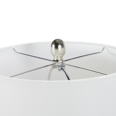 White Textured Ceramic Urn Table Lamp with 3-Way Switch