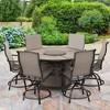 Four Seasons Courtyard 54" Steel 40K BTU Edison Park Smokeless Propane Gas Fire Pit Round Table Outdoor Backyard Fireplace for Patios and Decks, Brown - 4 of 4