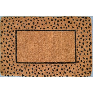 HomeRoots 20" X 30" Brown and Black Coir Animal Print Outdoor Door Mat - 1 of 4