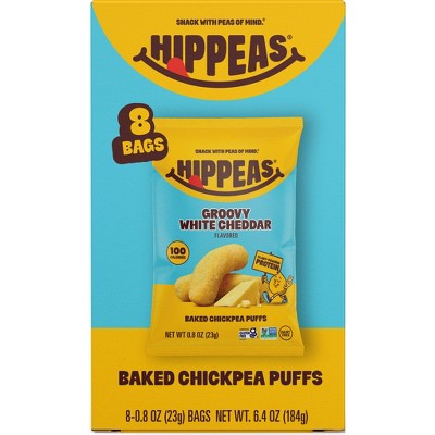 Hippeas Groovy White Cheddar Puffed Snacks 6.4oz/8ct
