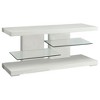 47" Glossy MDF Wood TV Stand with 2 Tempered Glass Shelves, High Gloss Finish and Modern Sleek Design for Living Room - 2 of 4