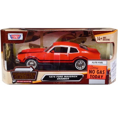 1974 Ford Maverick Grabber Orange with Black Stripes "Forgotten Classics" Series 1/24 Diecast Model Car by Motormax