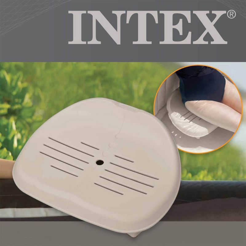 Intex 28502E PureSpa Non-Slip Removable Contoured Seat for Inflatable Hot Tub Spa Accessory with Adjustable Heights, Tan, (2 Pack), 4 of 7