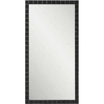 Uttermost Rectangular Vanity Accent Wall Mirror Modern Industrial Matte Black Iron Frame 22" Wide for Bathroom Bedroom Living Room