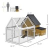 65" Chicken Coop Wooden Chicken House Rabbit Hutch Poultry Cage Hen Pen Backyard with Nesting Box, Ramp, Run - 3 of 4
