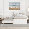 CAVINAS Twin Size Platform Bed,Bed Frame with Headboard and Footboard,No Box Spring Needed,Assembly Required,White/Oak - 4 of 4