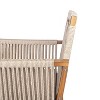 Sapphtopaz Outdoor Dining Chairs Set of 2 Wood Patio Chairs with Rope Design Back, Arms, Washable Cushion for Outside,  Backyard - 2 of 4