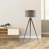 Teamson Home 62" Romanza Tripod Floor Lamp with Drum Shade Gray: Modern PVC Shade, Metal Body, ETL Listed - 3 of 4
