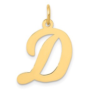 Black Bow Jewelry 14k Yellow Gold Madison Collection LG Classic Script Initial D Pendant - 1 of 4