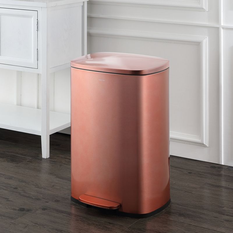 happimess Connor Rectangular 13-Gallon Trash Can with Soft-Close Lid and FREE Mini Trash Can, 2 of 12