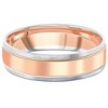 Pompeii3 Mens 14k White & Rose Gold Ring Two Tone Polished Wedding Band 6MM - 4 of 4