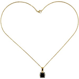 Slate by Rebl Black CZ Pendant Chain Necklace  18K Gold Plated Stainless Steel - 1 of 1