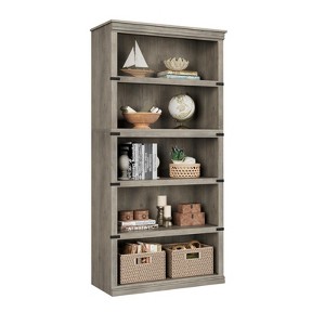 5 Tier Farmhouse Bookcase, 67.4" Tall Book Shelf with Storage, Wooden Bookshelves 5 Shelf Display Shelves - 1 of 4