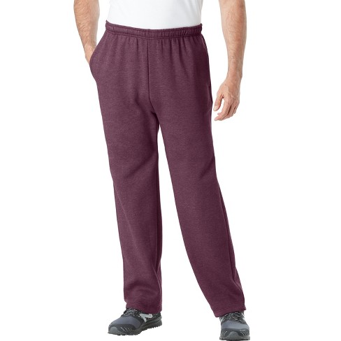 KS Sport by KingSize Men's Big & Tall Wicking Fleece Open Bottom Pants by  KS Sport™ - Tall - 3XL, Heather Deep Burgundy Red