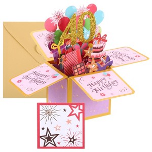 Unique Bargains Thickened Paper 3D Funny Women Gift Greeting Card - 1 of 4