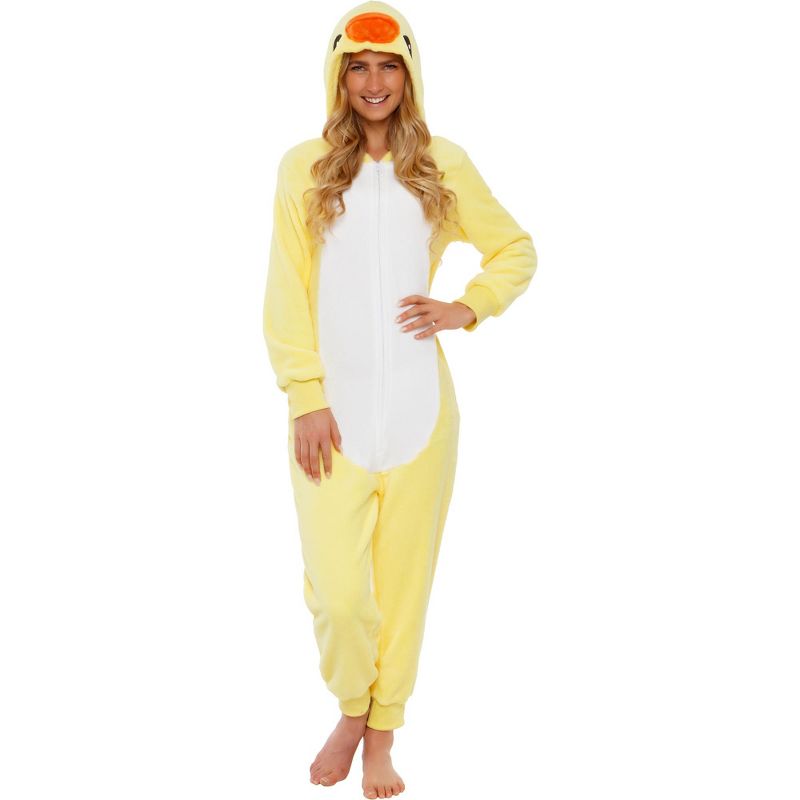 Funziez! Duck Slim Fit Women's Novelty Union Suit Costume for Halloween, 1 of 7