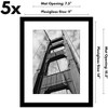 Americanflat 11x14 Picture Frame  - Set of 5 - Use as 8x11 Frame with Mat or Display 11x14 Photo Without Mat - Picture Frames for Wall Display - Black - 2 of 4