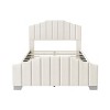 Okak Platform Bed Frame Velvet Upholstered Modern Bed with Vertical Channel Tufted Headboard Noise-Free No Springs Required - 4 of 4