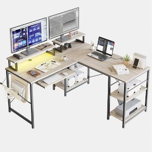 Bestier L Shaped Computer Desk with Keyboard Tray - 1 of 4