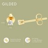 Gilded Lab-Grown Diamond Stud Earrings for Women | 925 Sterling Silver Studs and 14KT Gold 925 Plated Silver | Hypoallergenic Fine Jewelry - 4 of 4
