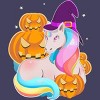 Women's Design By Humans Cute Unicorn With Jack O Lantern Halloween T Shirt By thebeardstudio Racerback Tank Top - 2 of 3