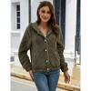 Coolmee Womens Fuzzy Short Jacket Hooded Cardigan Open Front Fleece Coat Outwear with Pockets - 4 of 4
