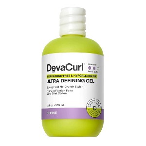 DevaCurl Fragrance Free & Hypoallergenic Ultra Defining Gel Strong Hold No-Crunch Styler | Non-Flaking Diva Hair Formula (12 oz) Deva Curl - 1 of 4