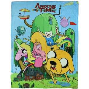 Adventure Time Blanket Character Group Design Silk Touch Lightweight Plush Throw 46" X 60" Multicolored - 1 of 4