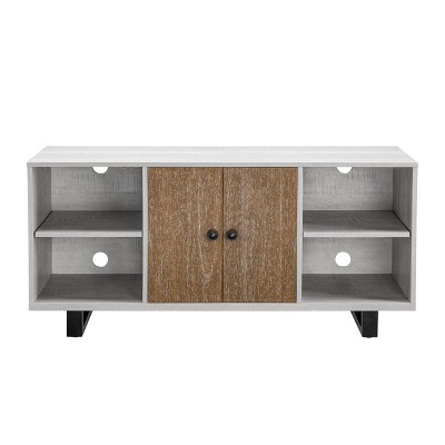 Saw Cut TV Stand for TVs up to 50" Off White - Home Essentials