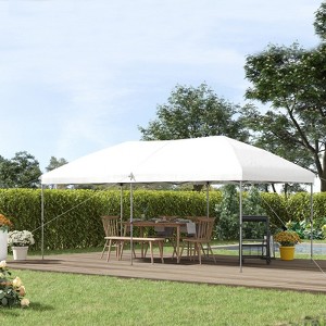 VisioGear 10'*19' Pop Up Canopy with 3-Level Adjustable Height and Carrying Bag for Patio, Backyard, Garden, Off-White, 230.4"*116.4"*106.8" - 1 of 4