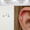 Pear Baguette CZ Flat Back Earrings for Cartilage Helix Tragus Lobe 16g 8mm Sterling Silver 1 pair by Ginger Lyne - 2 of 4