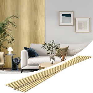 8 Pack Slat Wall Panels, WPC Soundproof 3D Wall Panel for Interior Wall Decor - 1 of 4