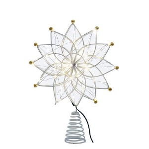 Kurt Adler stunning 14.5-Inch 50-Light Warm White LED 12-Point Star Tree Topper - 1 of 4