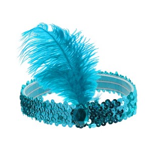 Unique Bargains Women's Feathers Faux Diamond Headbands 1 Pc - 1 of 4