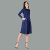 24seven Comfort Apparel Womens Long Sleeve Midi Length Fit N Flare Pocket Dress - 3 of 4